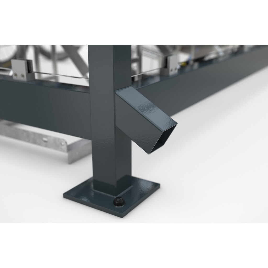 Produktabbildung Nr. 6: wsm® Raucherunterstand, fertig montiert, für 9-10 Personen, 8 Elemente, RAL 7016 anthrazitgrau - ohne Glasdekor