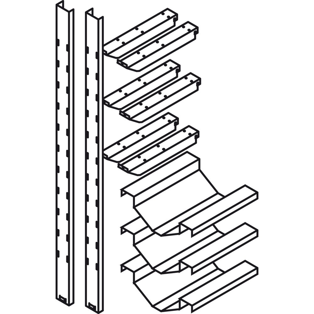 N° de l'image du produit 2 : Rayonnage à fûts 3x50/60 l, stockage couchés