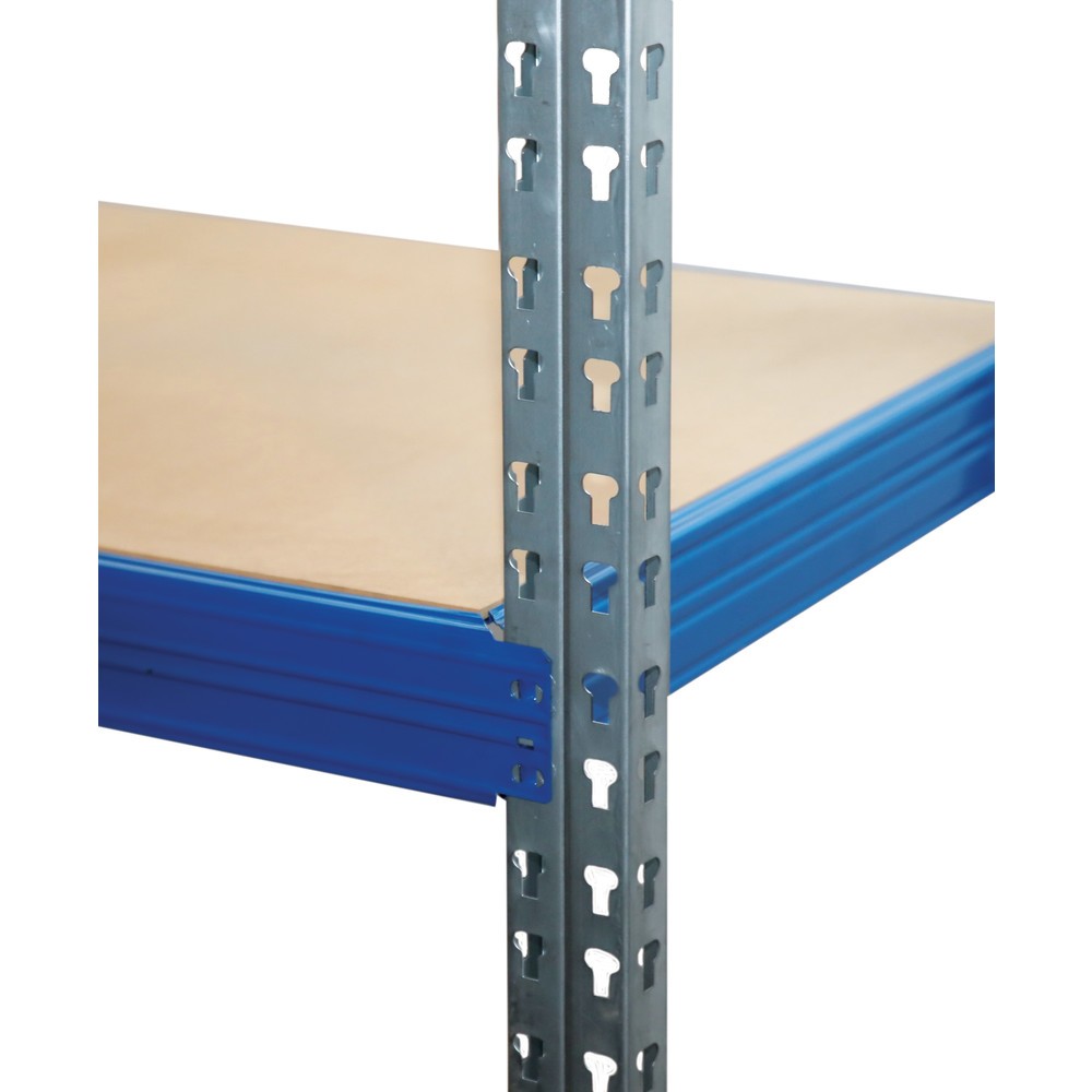 N° de l'image du produit 2 : Rayonnage pour charges lourdes à grande portée, module de base, charge par tablette 600 kg, bleu, HxlxP 2.000 x 1.600 x 600 mm