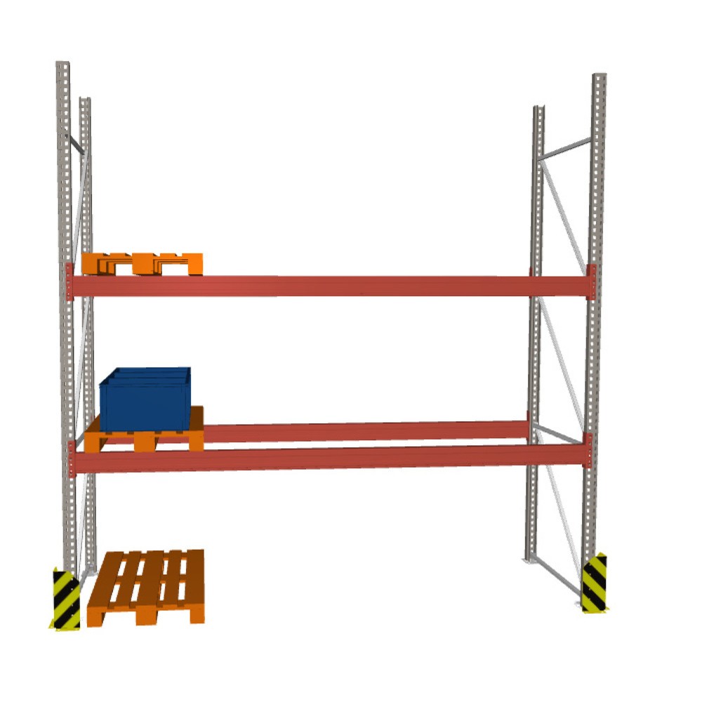 Illustration du produit: Rayonnage à palettes MULTIPAL META, module de base, charge par tablette 3 960 kg, HxlxP 2 700 x 3 600 x 1 100 mm