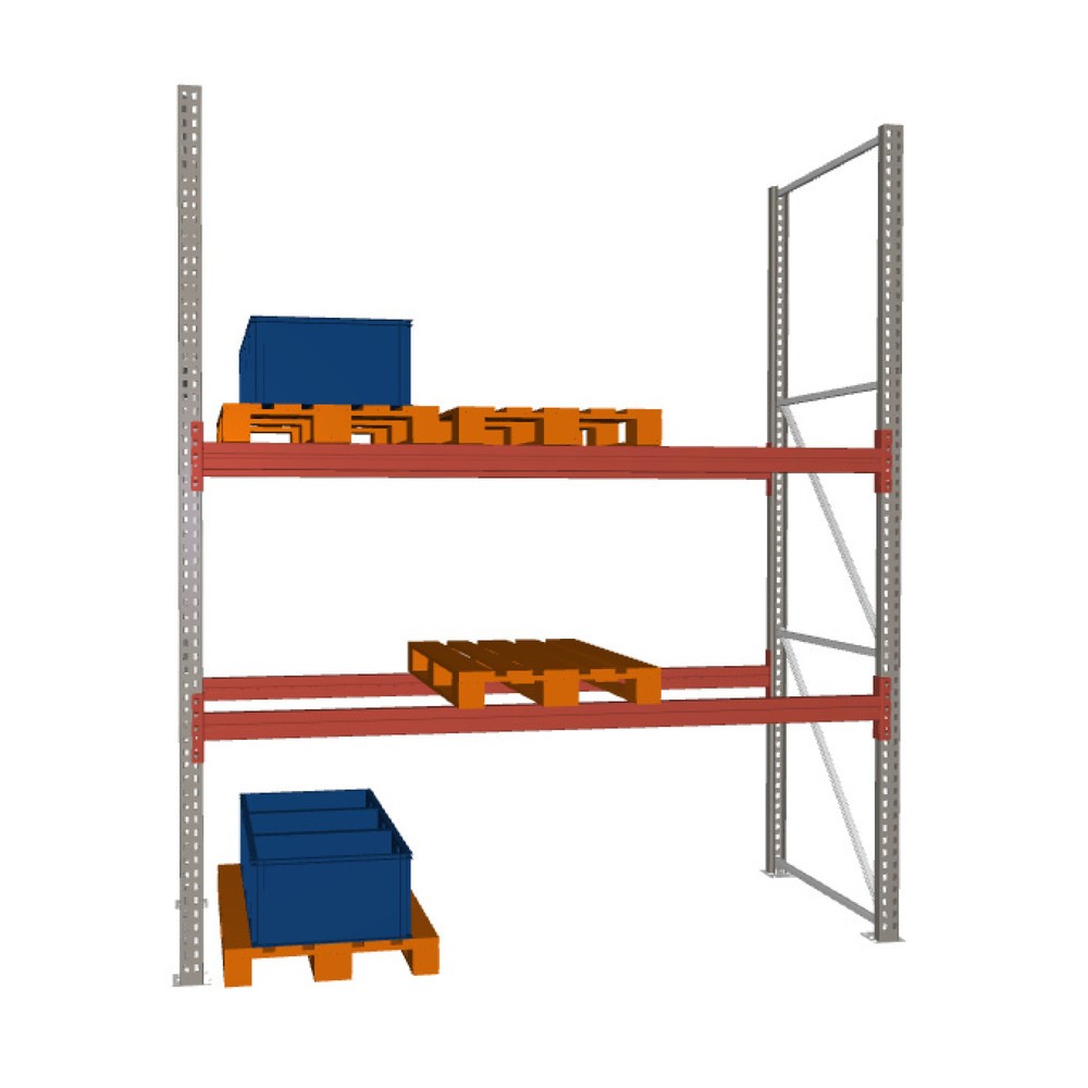 Illustration du produit: Rayonnage à palettes MULTIPAL META, module de base, charge par tablette 3 350 kg, HxlxP 3 300 x 2 700 x 1 100 mm