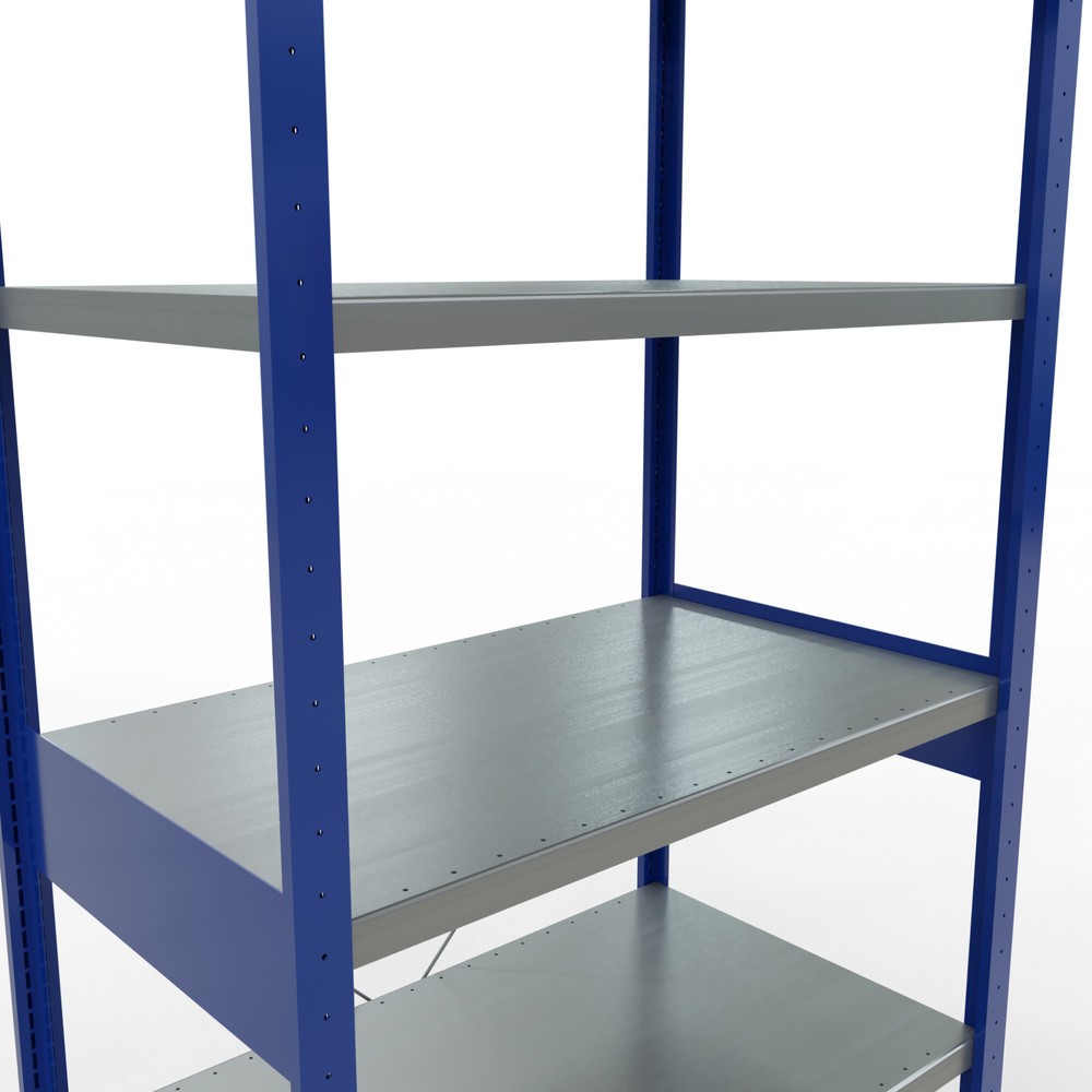 N° de l'image du produit 5 : SCHULTE Rayonnage à tablettes, bleu gentiane / galvanisé, charge par tablette 330 kg, HxlxP 2 500 x 1 060 x 636 mm