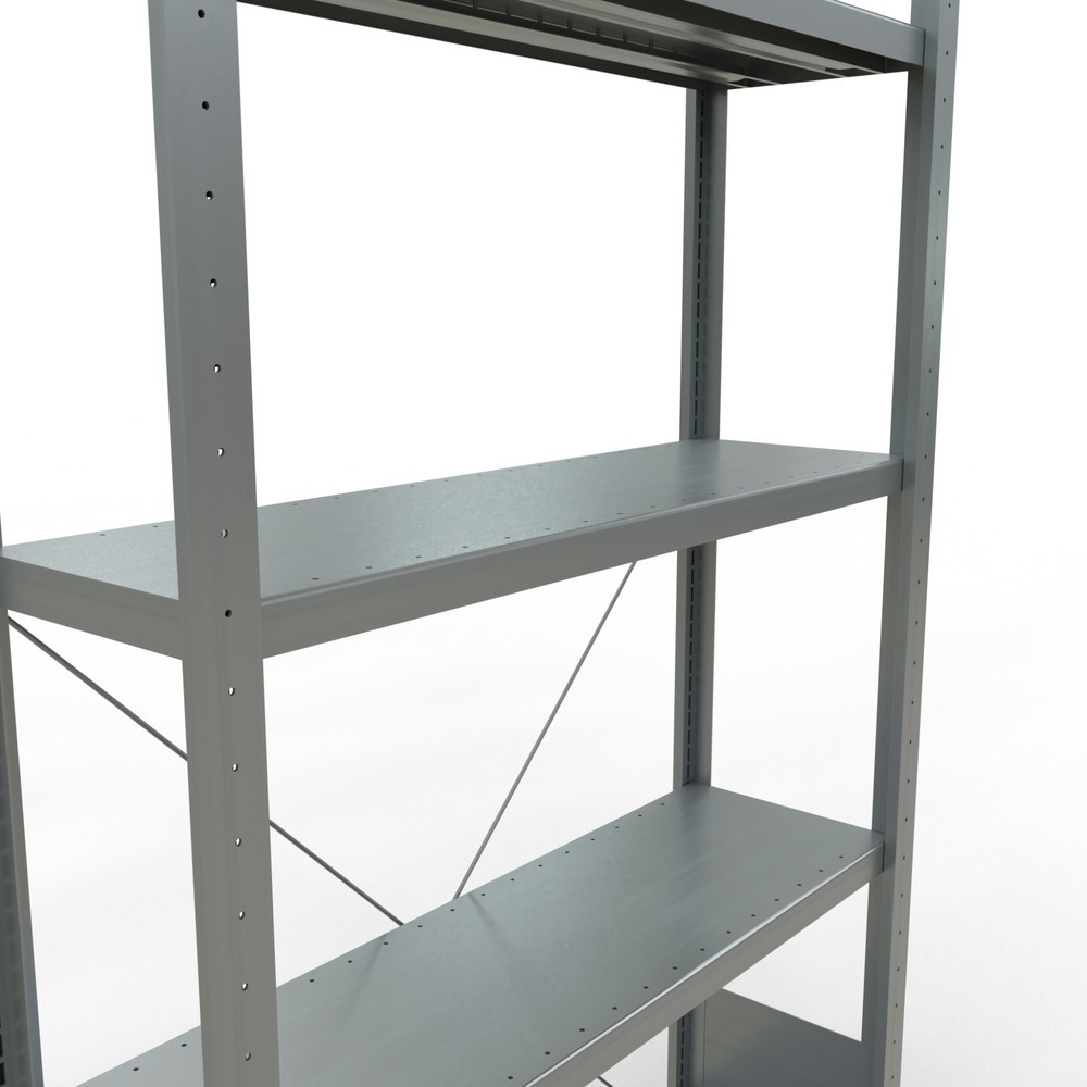N° de l'image du produit 5 : SCHULTE Rayonnage à tablettes galvanisé avec 5 tablettes en tôle d’acier, charge par tablette 330 kg, HxlxP 2 000 x 1 060 x 336 mm