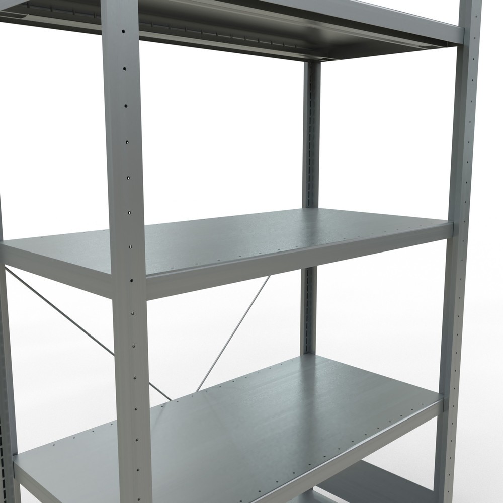 N° de l'image du produit 5 : SCHULTE Rayonnage à tablettes galvanisé avec 5 tablettes en tôle d’acier, charge par tablette 330 kg, HxlxP 2 000 x 1 060 x 536 mm