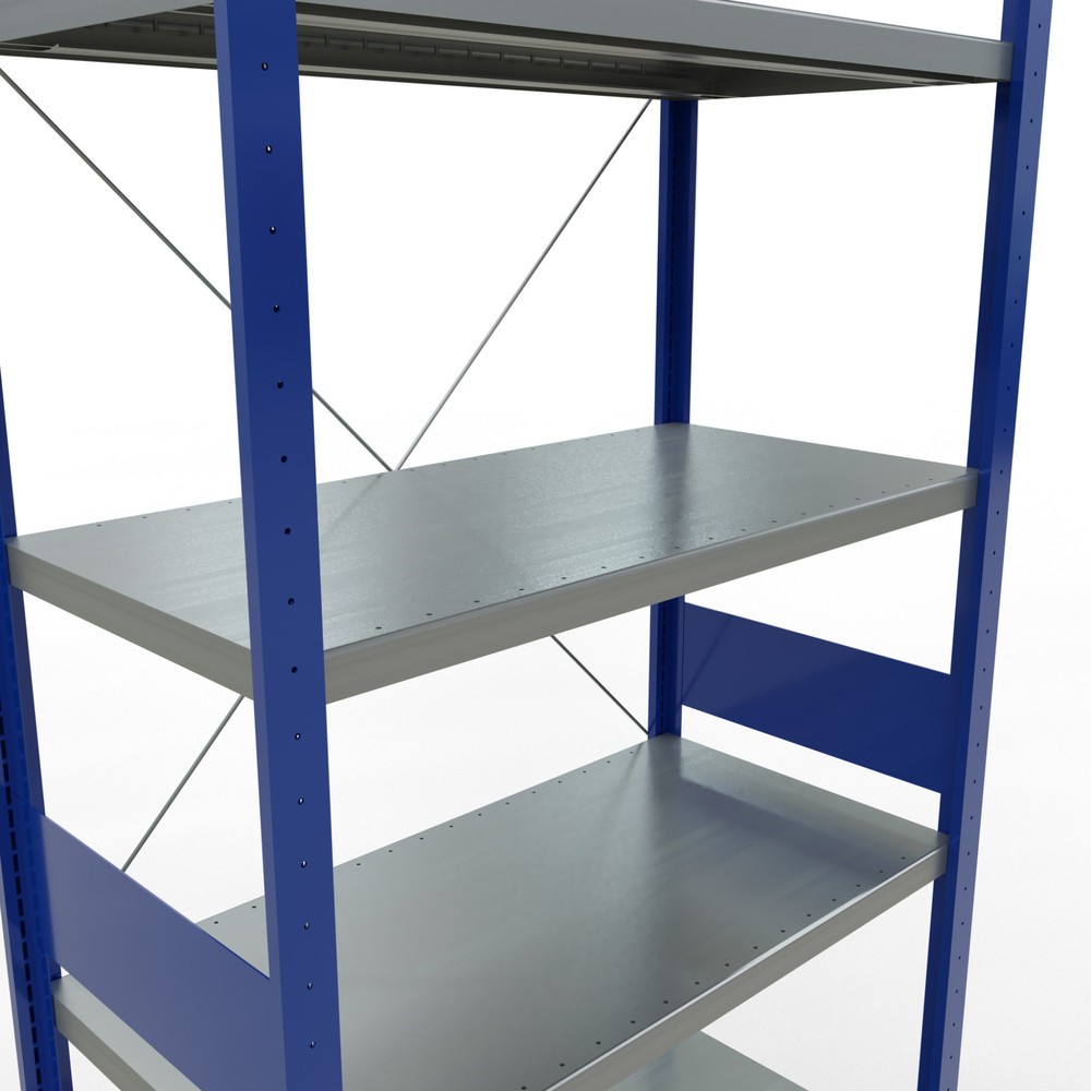 N° de l'image du produit 5 : SCHULTE Rayonnage à tablettes, bleu gentiane / galvanisé, charge par tablette 330 kg, HxlxP 3 000 x 1 060 x 536 mm