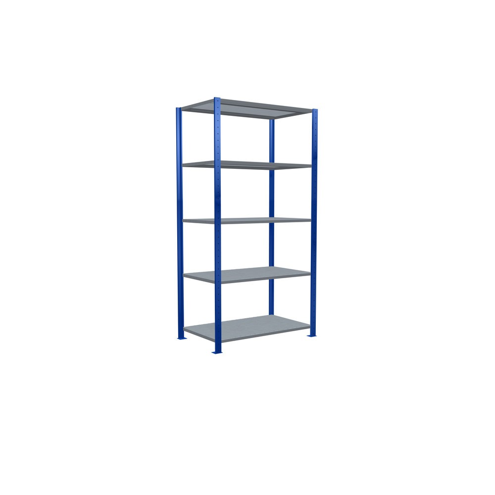 N° de l'image du produit 2 : SCHULTE Rayonnage à tablettes, bleu gentiane / galvanisé, avec 5 tablettes en tôle d’acier, charge par tablette 330 kg, HxlxP 2 000 x 1 060 x 636 mm