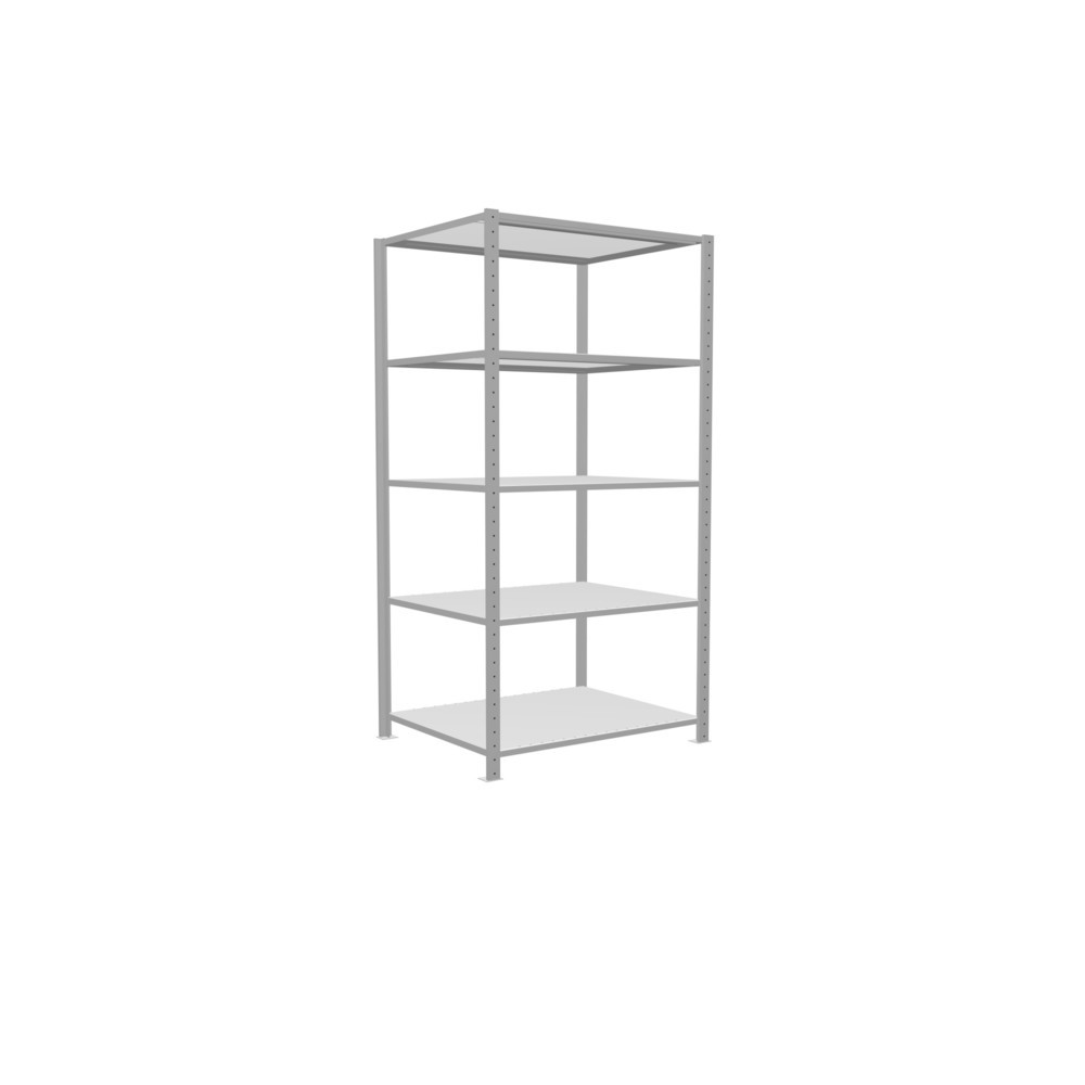 N° de l'image du produit 2 : SCHULTE Rayonnage à tablettes gris clair avec 5 tablettes en tôle d’acier, charge par tablette 330 kg, HxlxP 2 000 x 1 060 x 836 mm