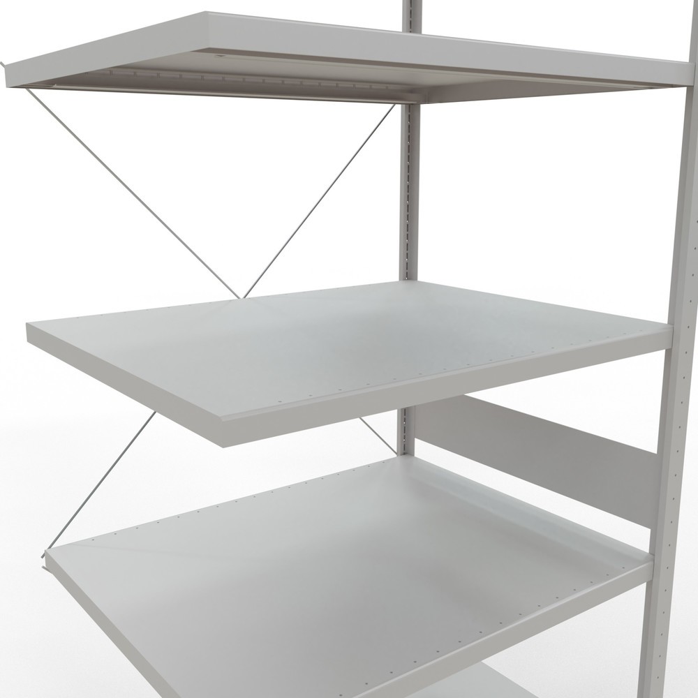 N° de l'image du produit 5 : Rayonnage à tablettes SCHULTE, système à emboîter, travée auxiliaire, charge par tablette 330 kg, gris clair, H x l x P 3 000 x 1 000 x 800 mm