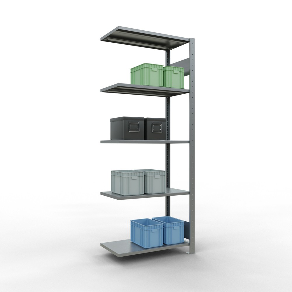 N° de l'image du produit 2 : Rayonnage à tablettes SCHULTE, système à emboîter, travée auxiliaire, CT 150 kg, galvanisé, HxlxP 2 000 x 750 x 400 mm