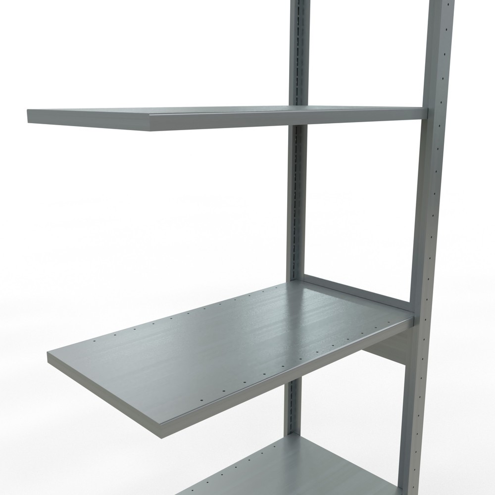 N° de l'image du produit 4 : Rayonnage à tablettes SCHULTE, système à emboîter, travée auxiliaire, CT 150 kg, galvanisé, HxlxP 2 500 x 750 x 400 mm