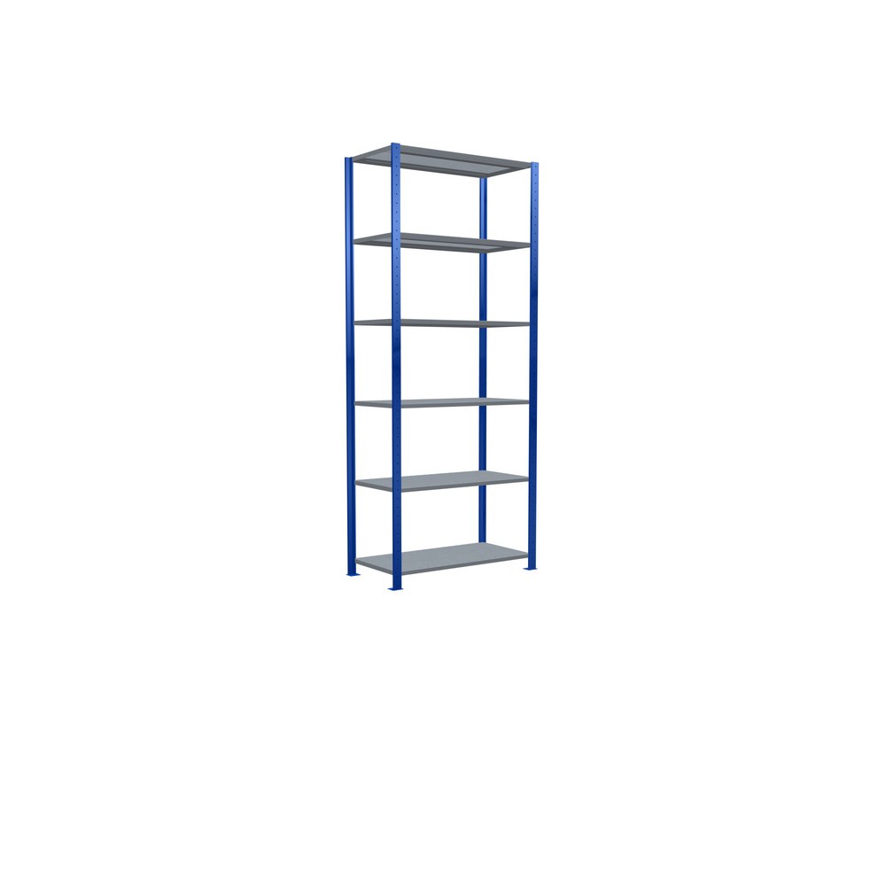 N° de l'image du produit 5 : SCHULTE Rayonnage à tablettes, bleu gentiane / galvanisé, charge par tablette 150 kg, HxlxP 2 500 x 1 060 x 536 mm