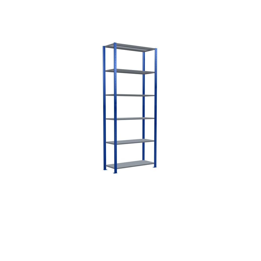 N° de l'image du produit 5 : SCHULTE Rayonnage à tablettes, bleu gentiane / galvanisé, charge par tablette 150 kg, HxlxP 2 500 x 1 060 x 436 mm