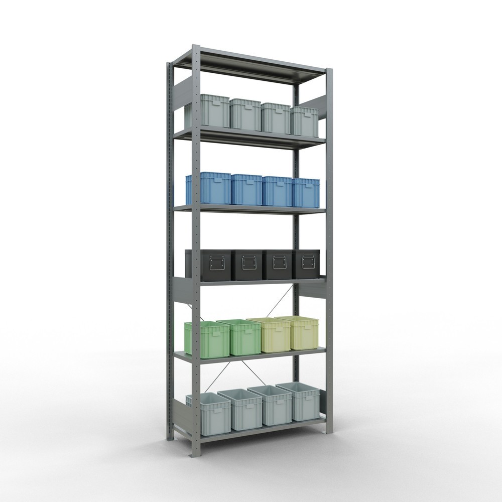 N° de l'image du produit 3 : SCHULTE Rayonnage à tablettes galvanisé, charge par tablette 150 kg, HxlxP 2 500 x 1 060 x 436 mm