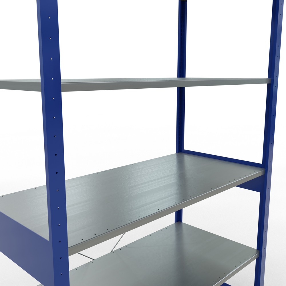 N° de l'image du produit 5 : SCHULTE Rayonnage à tablettes, bleu gentiane / galvanisé, charge par tablette 150 kg, HxlxP 2 500 x 1 360 x 636 mm