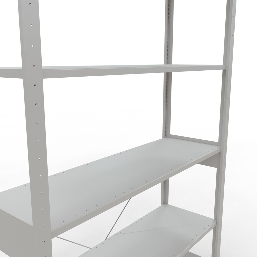 N° de l'image du produit 5 : SCHULTE Rayonnage à tablettes gris clair, charge par tablette 150 kg, HxlxP 2 500 x 1 360 x 436 mm