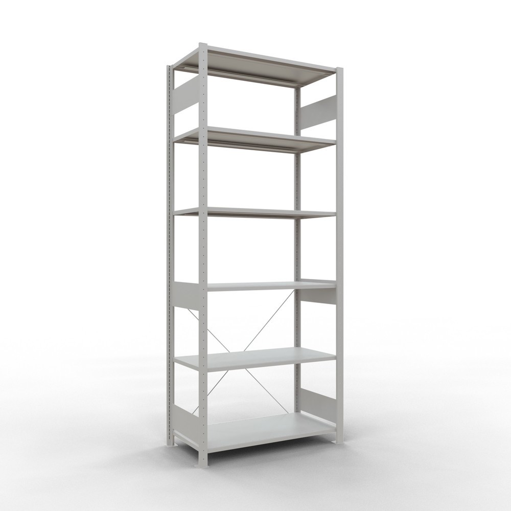 Illustration du produit: SCHULTE Rayonnage à tablettes gris clair, charge par tablette 150 kg, HxlxP 2 500 x 1 060 x 536 mm