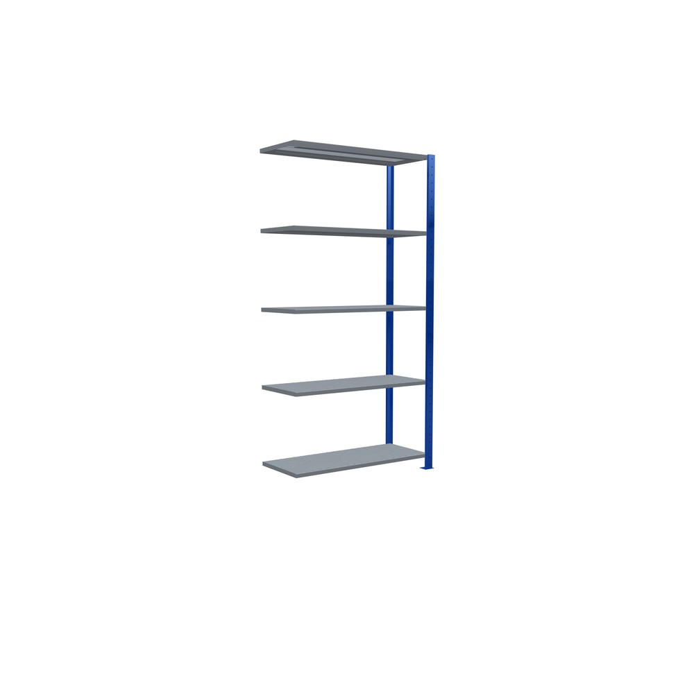 N° de l'image du produit 5 : Rayonnage à tablettes SCHULTE, système enfichable, travée auxiliaire, CT 150 kg, bleu gentiane/galvanisé, H x l x P 2 000 x 1 000 x 400 mm
