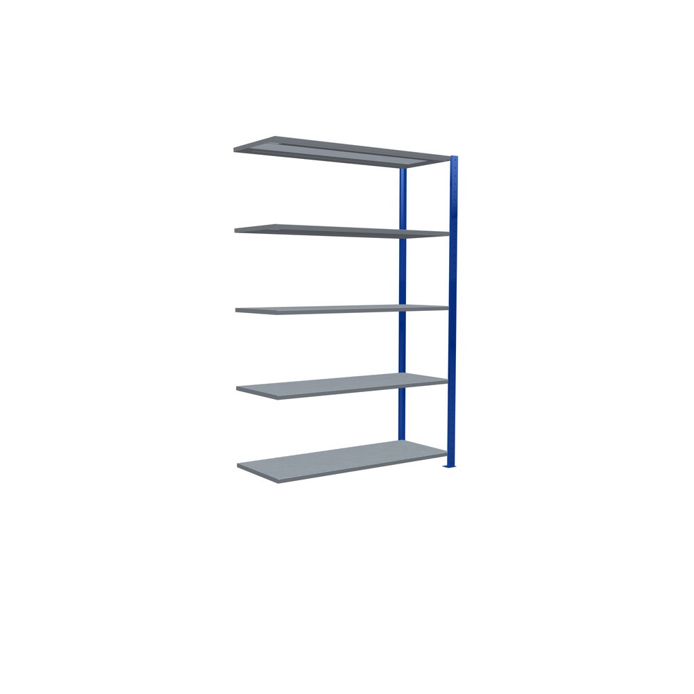 N° de l'image du produit 2 : Rayonnage à tablettes SCHULTE, système enfichable, travée auxiliaire, CT 150 kg, bleu gentiane/galvanisé, H x l x P 2 000 x 1 300 x 500 mm