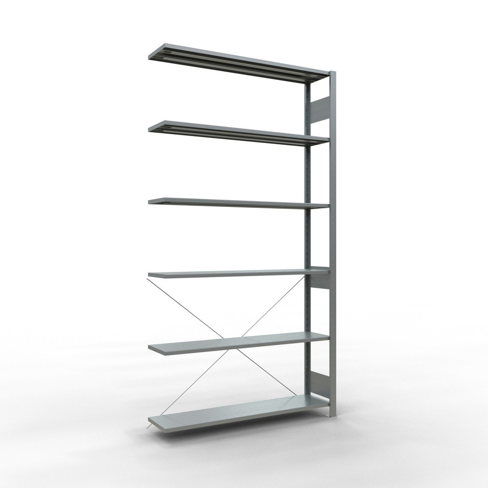 Illustration du produit: Rayonnage à tablettes SCHULTE, système enfichable, travée auxiliaire, CT 150 kg, galvanisé, H x l x P 2 500 x 1 300 x 300 mm