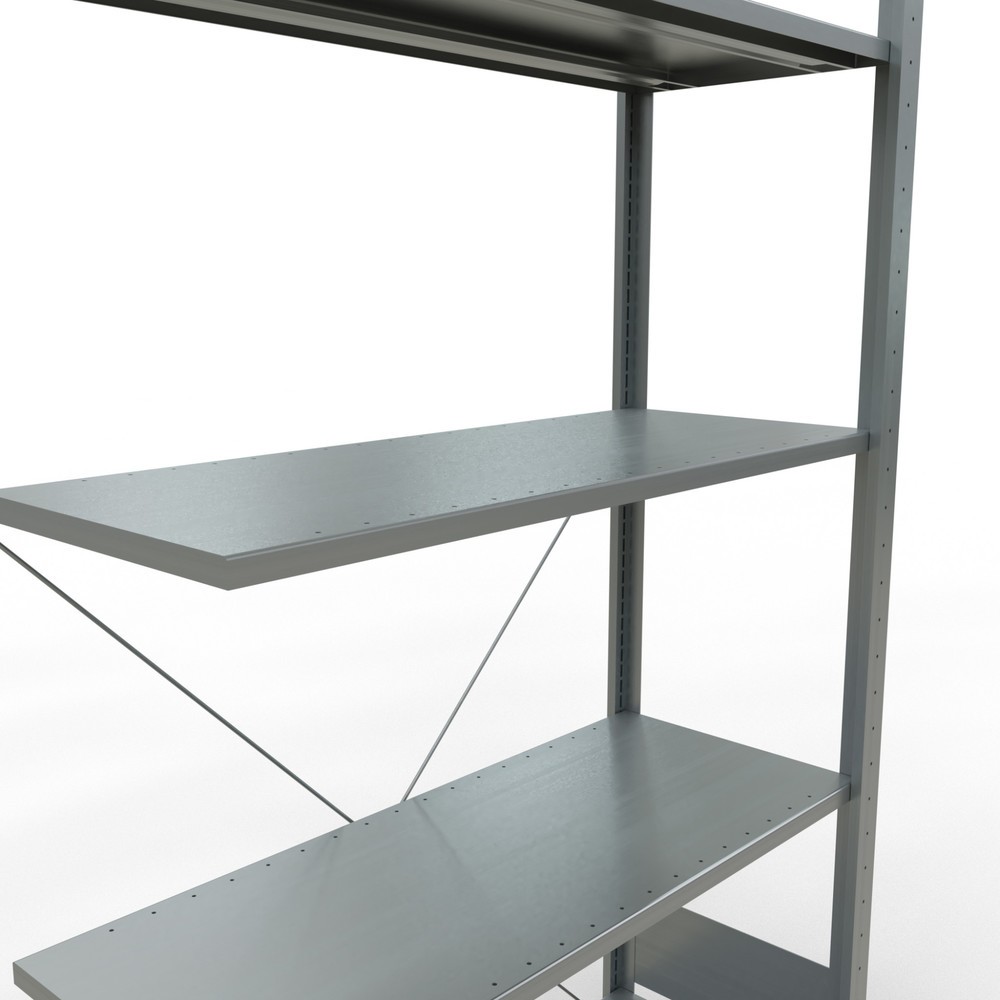 N° de l'image du produit 5 : Rayonnage à tablettes SCHULTE, système enfichable, travée auxiliaire, CT 150 kg, galvanisé, H x l x P 2 000 x 1 000 x 400 mm