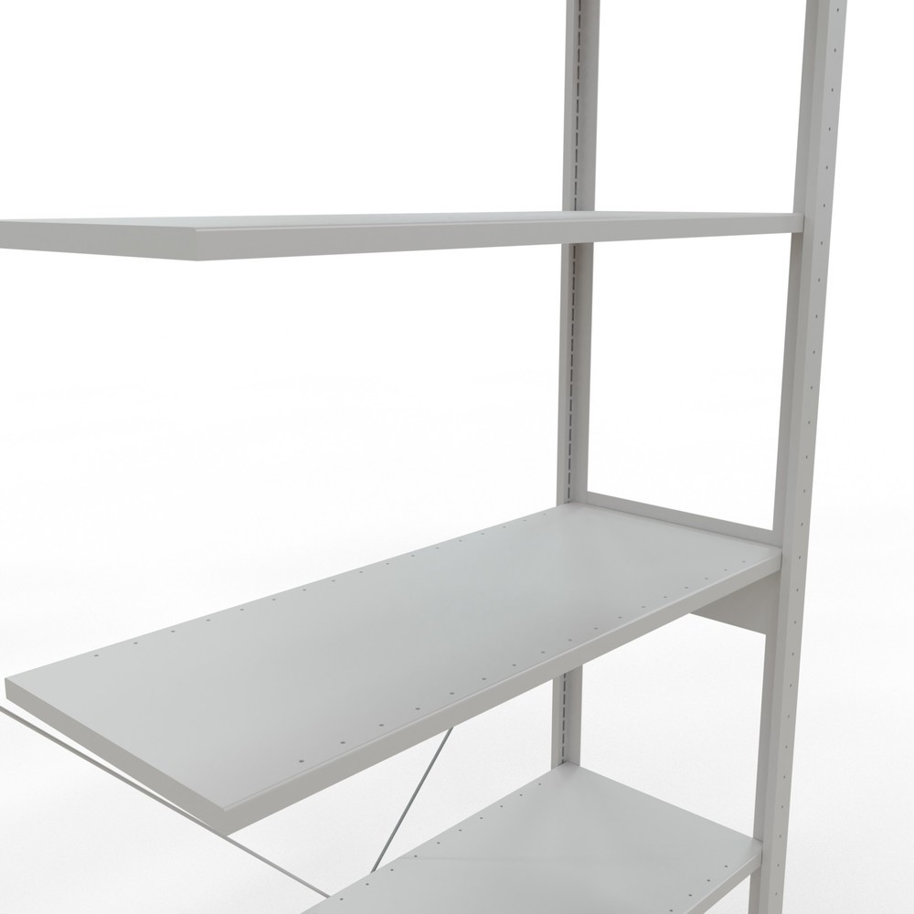 N° de l'image du produit 5 : Rayonnage à tablettes SCHULTE, travée auxiliaire, charge par tablette 150 kg, gris clair, HxlxP 2500 x 1000 x 400 mm