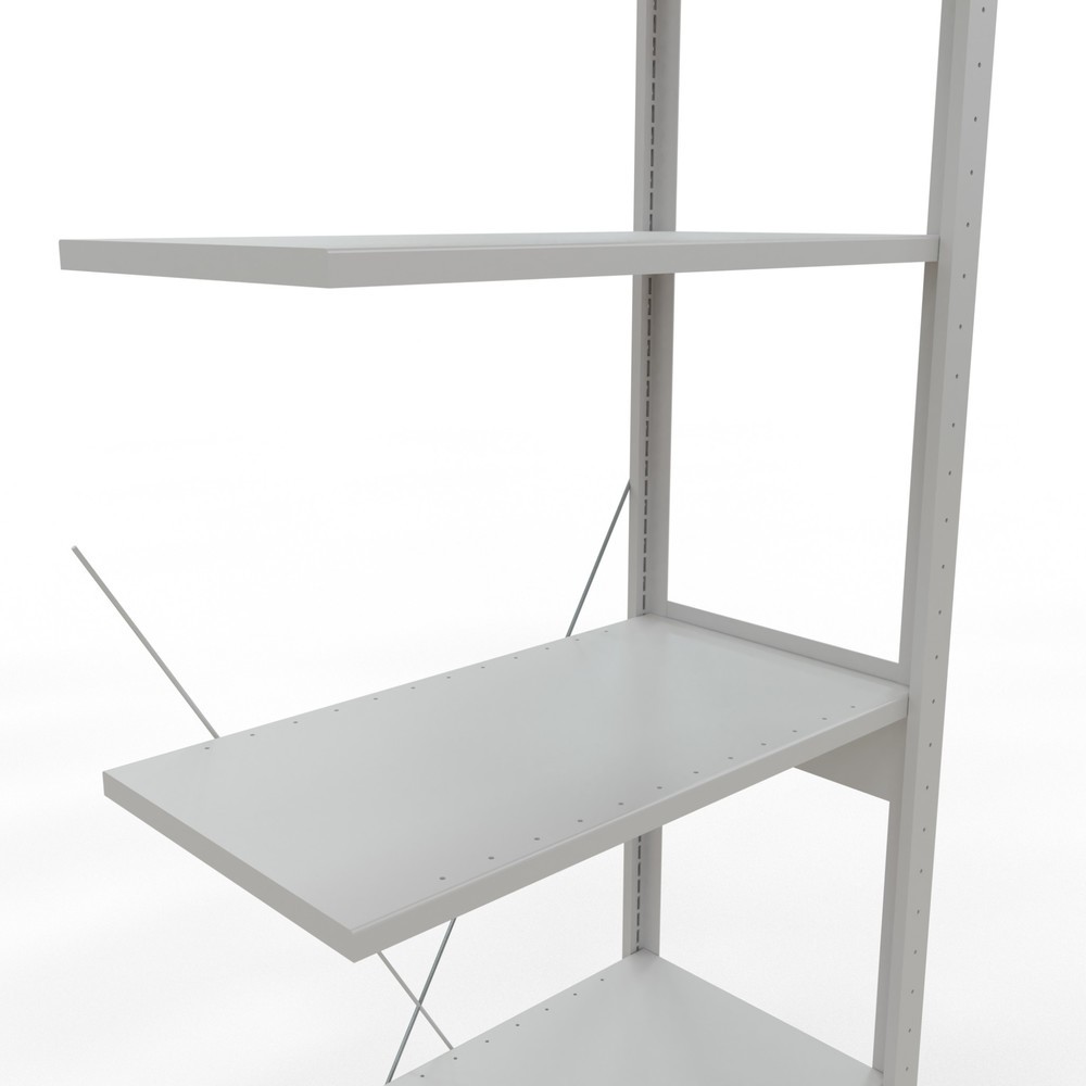 N° de l'image du produit 5 : Rayonnage à tablettes SCHULTE, travée auxiliaire, charge par tablette 150 kg, gris clair, H x l x P 2 500 x 750 x 400 mm