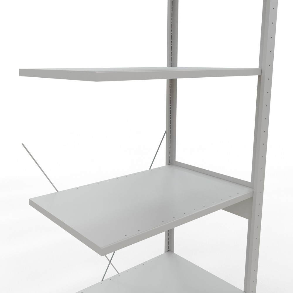 N° de l'image du produit 5 : Rayonnage à tablettes SCHULTE, travée auxiliaire, charge par tablette 150 kg, gris clair, HxlxP 2500 x 750 x 500 mm
