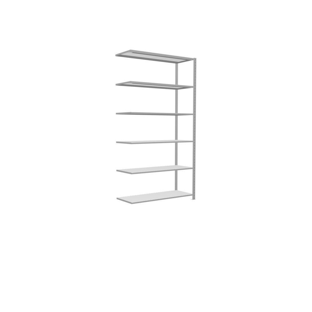 N° de l'image du produit 2 : Rayonnage à tablettes SCHULTE, travée auxiliaire, charge par tablette 150 kg, gris clair, HxlxP 2500 x 1300 x 500 mm