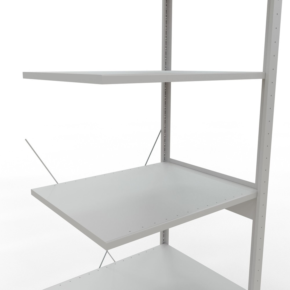 N° de l'image du produit 5 : Rayonnage à tablettes SCHULTE, travée auxiliaire, charge par tablette 150 kg, gris clair, H x l x P 2 500 x 750 x 600 mm