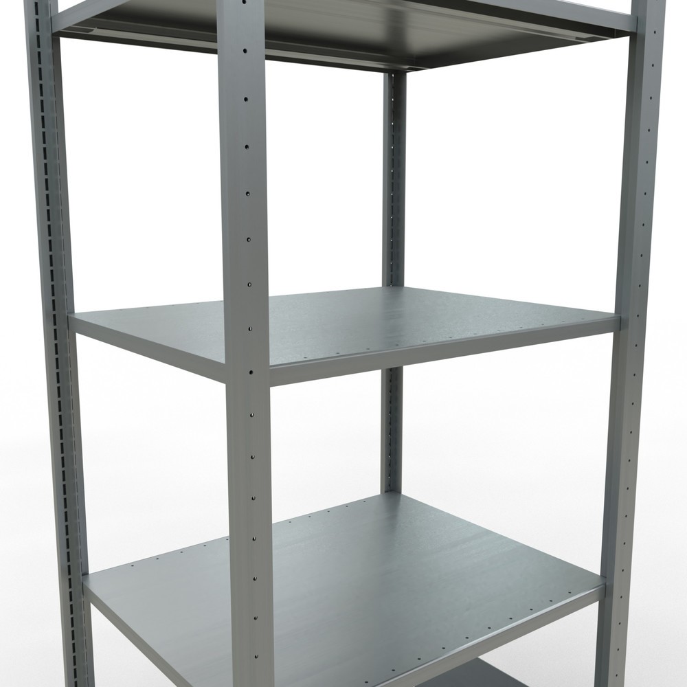 N° de l'image du produit 4 : SCHULTE Rayonnage à tablettes galvanisé avec 5 tablettes en tôle d’acier, charge par tablette 150 kg, HxlxP 2 000 x 810 x 636 mm
