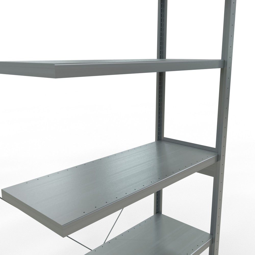 N° de l'image du produit 5 : Rayonnage à tablettes SCHULTE, montage par enfichage, travée auxiliaire, charge par tablette 330 kg, galvanisé, HxlxP 2 500 x 1000 x 400 mm