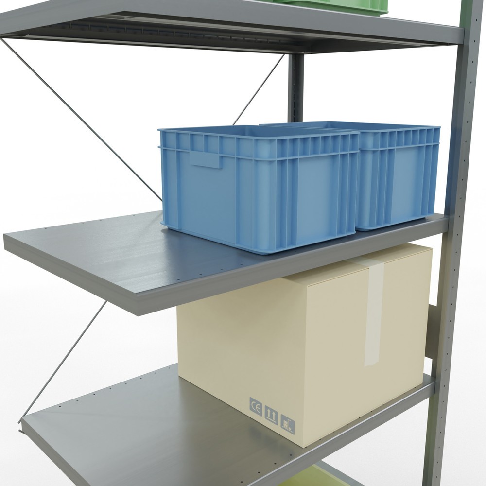 N° de l'image du produit 4 : Rayonnage à tablettes SCHULTE, système à emboîter, travée auxiliaire, charge par tablette 330 kg, galvanisé, H x l x P 3 000 x 1 000 x 600 mm
