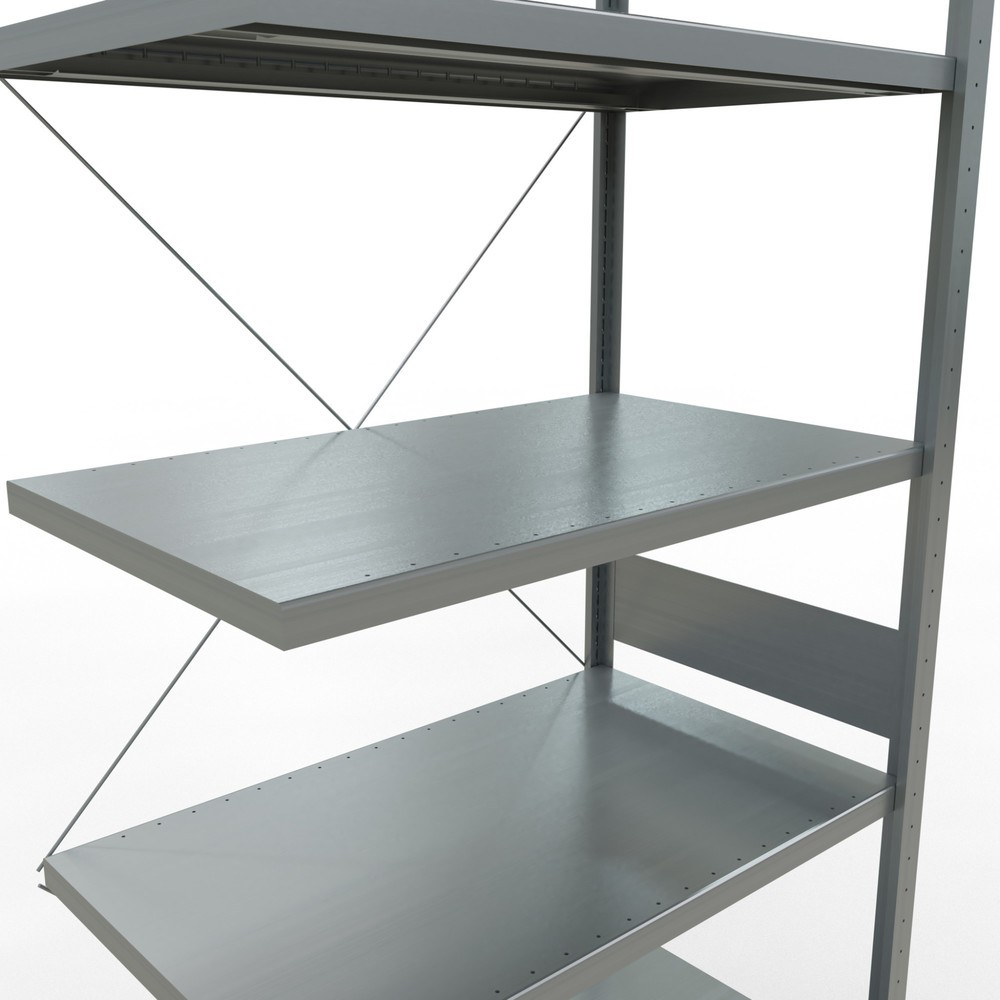 N° de l'image du produit 5 : Rayonnage à tablettes SCHULTE, système à emboîter, travée auxiliaire, charge par tablette 330 kg, galvanisé, H x l x P 3 000 x 1 000 x 600 mm
