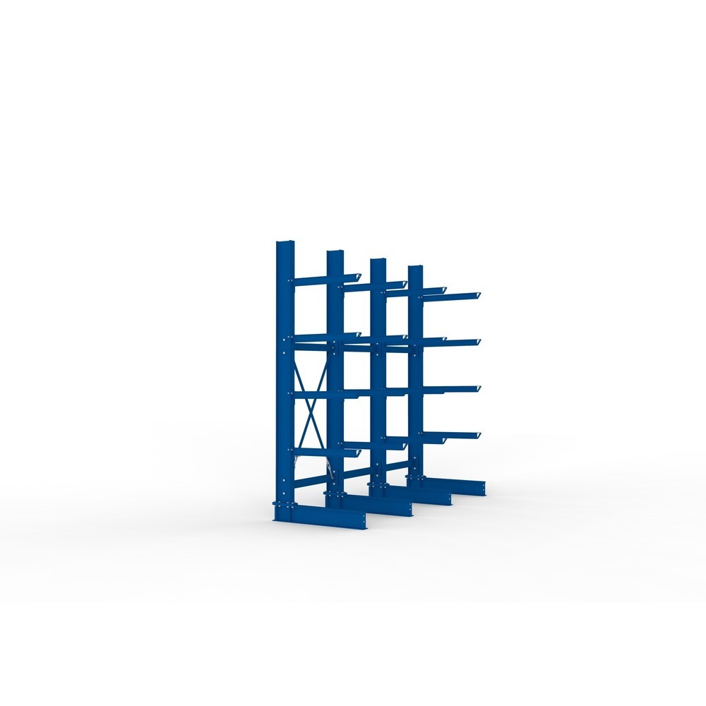 N° de l'image du produit 4 : Kit complet de rayonnage cantilever pour charges lourdes META, unilatéral, capacité de charge par bras 630 kg, H x l x P 3 000 x 3 090 x 1 135 mm, 4 montants