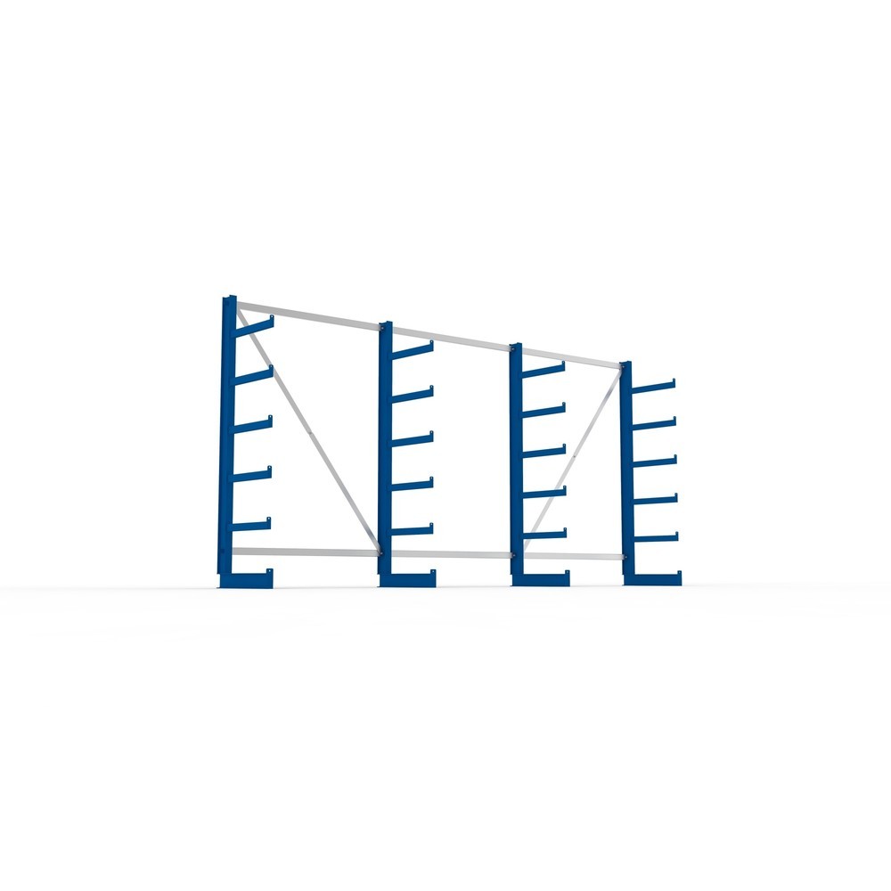 N° de l'image du produit 3 : Kit complet de rayonnage cantilever META, unilatéral, capacité de charge par bras 200 kg, H x l x P 2 000 x 4 105 x 630 mm, 4 montants