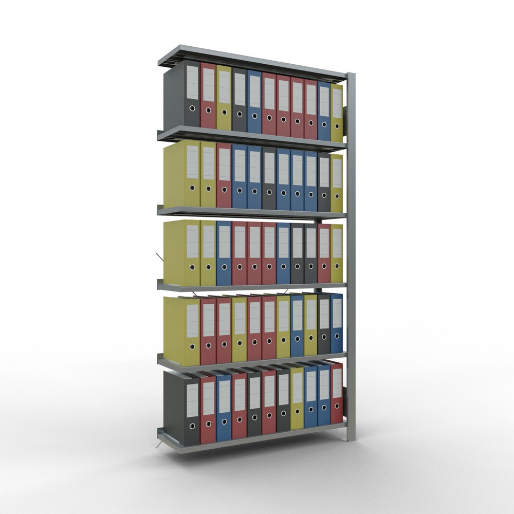 N° de l'image du produit 2 : Rayonnage de bureau SCHULTE travée auxiliaire, utilisable d’un seul côté, avec barres de butée, CT 85 kg, HxlxP 2 000 x 1 000 x 300 mm