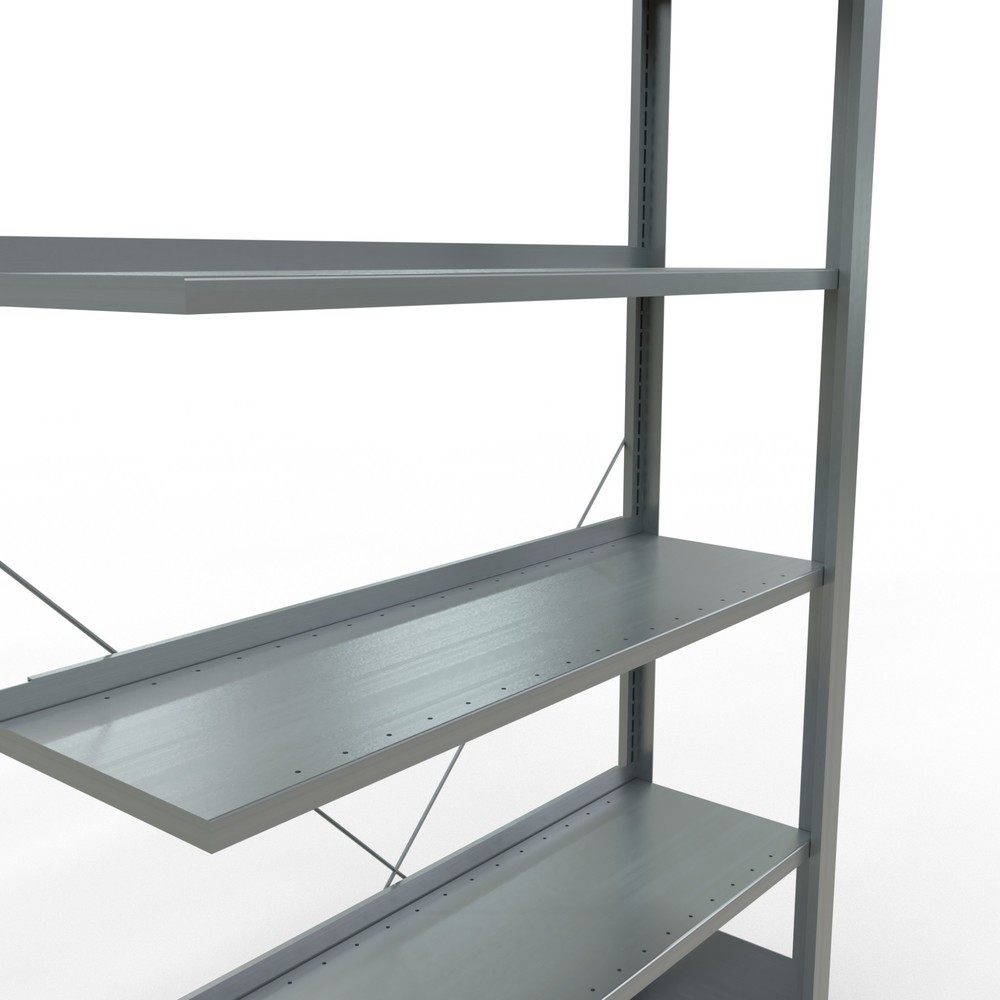 N° de l'image du produit 4 : Rayonnage de bureau SCHULTE travée auxiliaire, utilisable d’un seul côté, avec barres de butée, CT 85 kg, HxlxP 2 000 x 1 000 x 300 mm