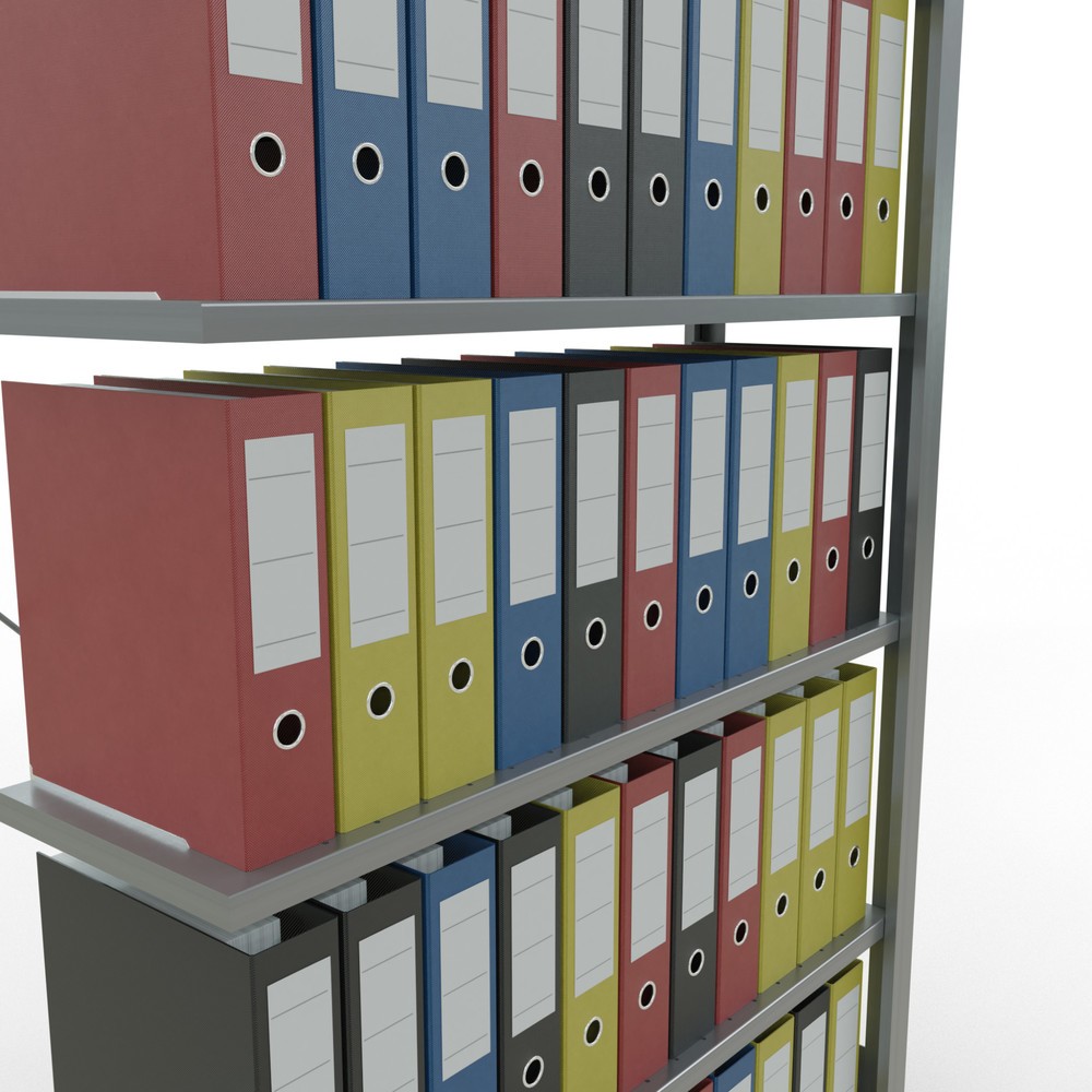 N° de l'image du produit 3 : Rayonnage de bureau SCHULTE travée auxiliaire, utilisable d’un seul côté, sans barres de butée, CT 85 kg, HxlxP 2 000 x 1 000 x 300 mm