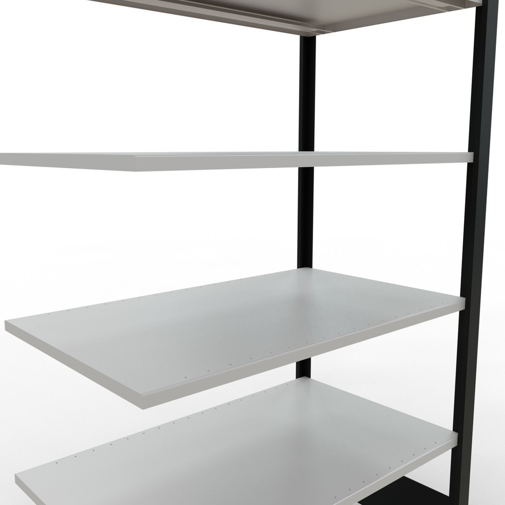 N° de l'image du produit 4 : Rayonnage de bureau SCHULTE travée auxiliaire, utilisable des deux côtés, sans butées centrales, CT 150 kg, noir, HxlxP 2 000 x 1 000 x 600 mm