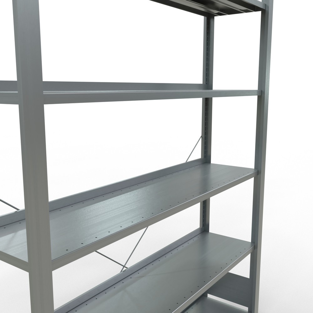 N° de l'image du produit 4 : Rayonnage de bureau SCHULTE travée de base, utilisable d’un seul côté, avec barres de butée, CT 85 kg, HxlxP 2 000 x 1 300 x 300 mm