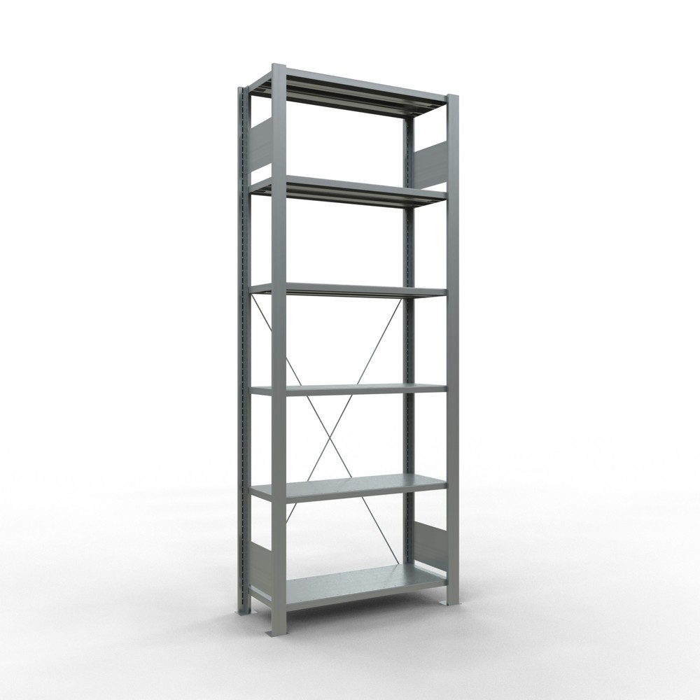 Illustration du produit: Rayonnage de bureau SCHULTE travée de base, utilisable d’un seul côté, sans barres de butée, CT 85 kg, HxlxP 2 000 x 750 x 300 mm