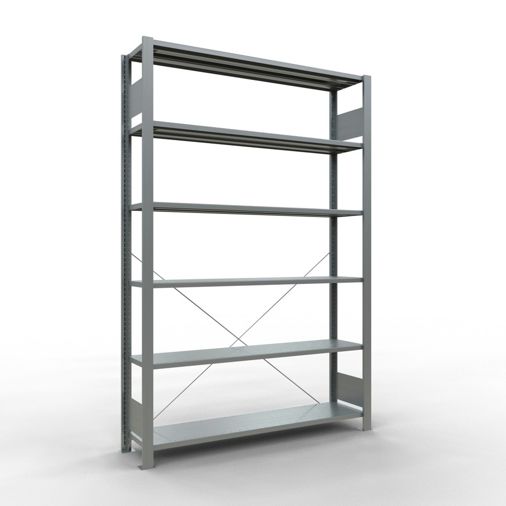 Illustration du produit: Rayonnage de bureau SCHULTE travée de base, utilisable d’un seul côté, sans barres de butée, CT 85 kg, HxlxP 2 000 x 1 300 x 300 mm