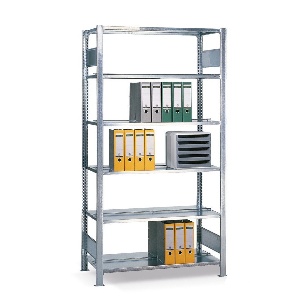 Illustration du produit: Rayonnage de bureau SCHULTE travée de base, utilisable des deux côtés, sans butées centrales, CT 150 kg, HxlxP 2 500 x 750 x 600 mm