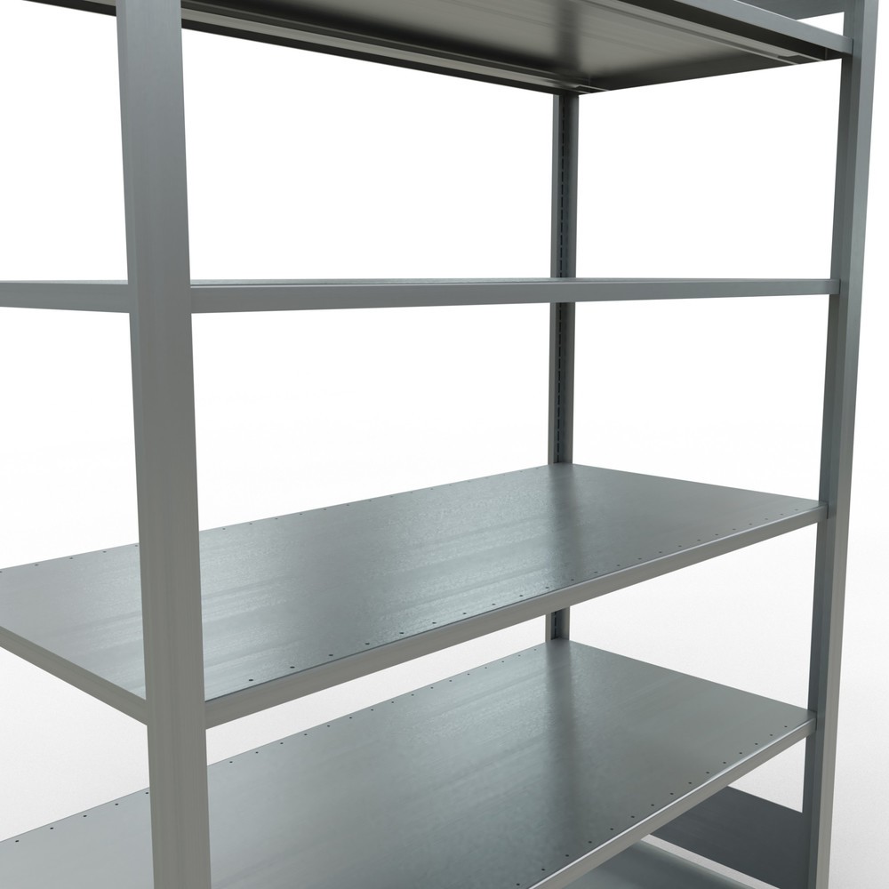 N° de l'image du produit 4 : Rayonnage de bureau SCHULTE travée de base, utilisable des deux côtés, sans butées centrales, CT 150 kg, HxlxP 2 000 x 1 300 x 600 mm