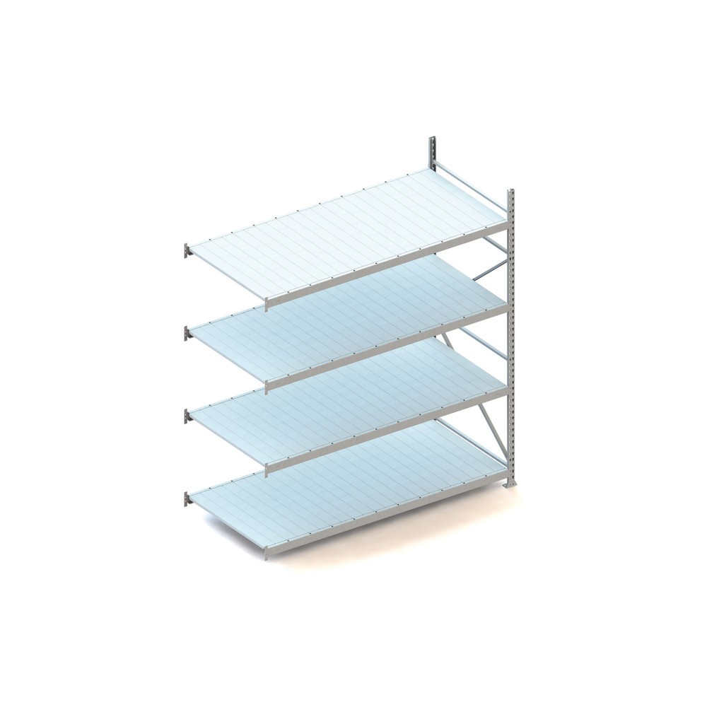 Illustration du produit: Rayonnage grande portée META, avec panneaux en acier, capacité de charge 600 kg, TA, H x l x P 2 500 x 2 200 x 1 050 mm