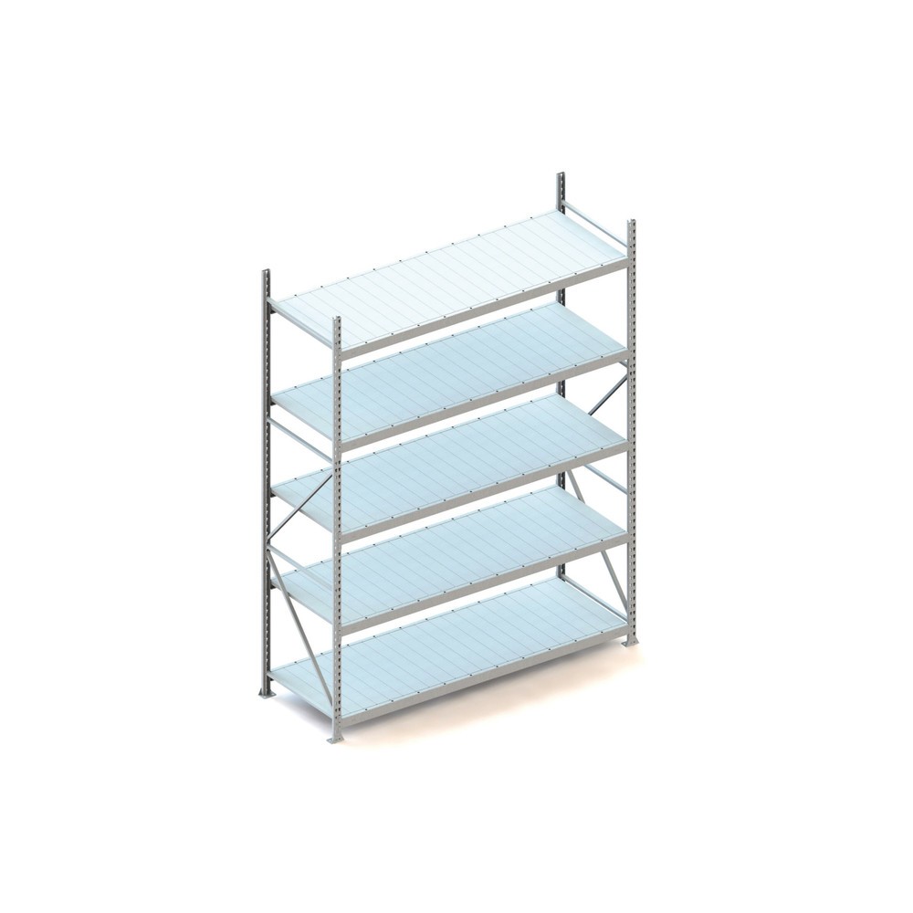 Illustration du produit: Rayonnage grande portée META, avec panneaux en acier, capacité de charge 600 kg, module de base, H x l x P 3 000 x 2 200 x 800 mm