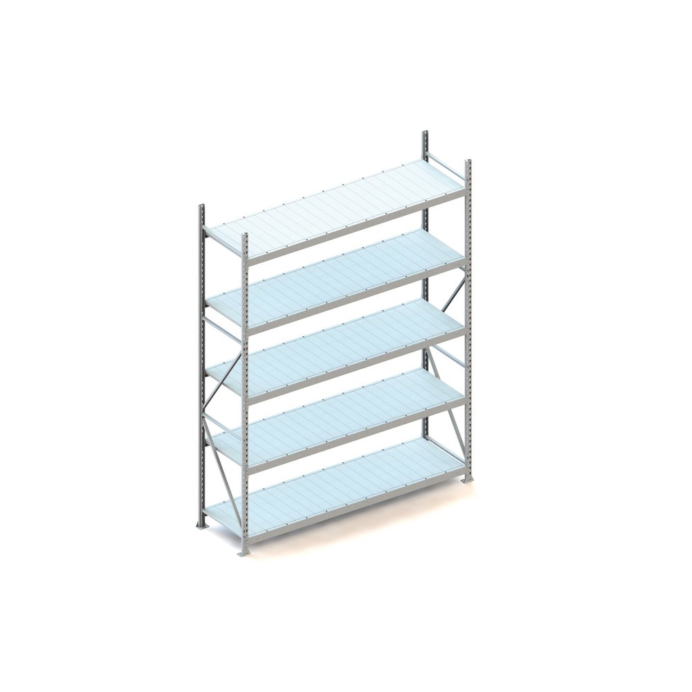 Illustration du produit: Rayonnage grande portée META, avec panneaux en acier, capacité de charge 600 kg, module de base, H x l x P 3 000 x 2 200 x 650 mm