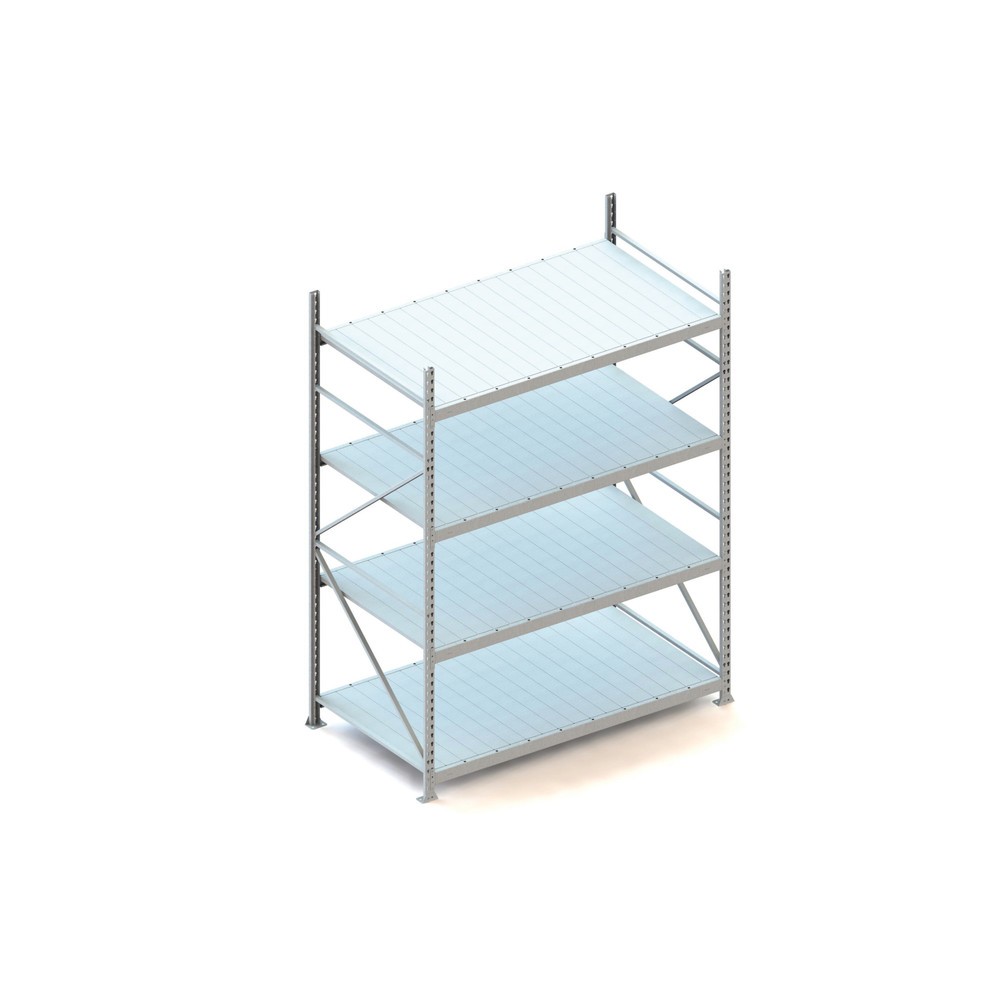 Illustration du produit: Rayonnage grande portée META, avec panneaux en acier, capacité de charge 600 kg, module de base, H x l x P 2 500 x 1 800 x 1 050 mm