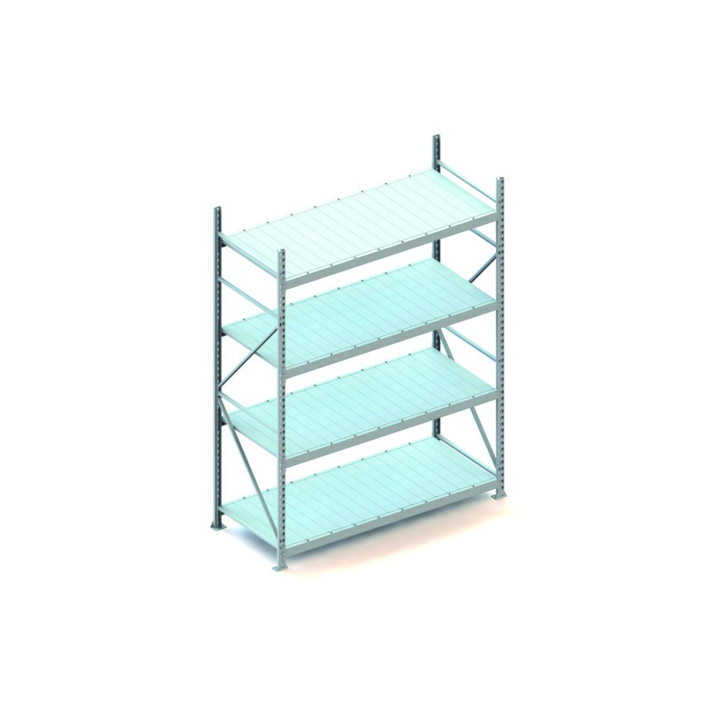 Illustration du produit: Rayonnage grande portée META, avec panneaux en acier, capacité de charge 600 kg, module de base, H x l x P 2 500 x 1 800 x 800 mm