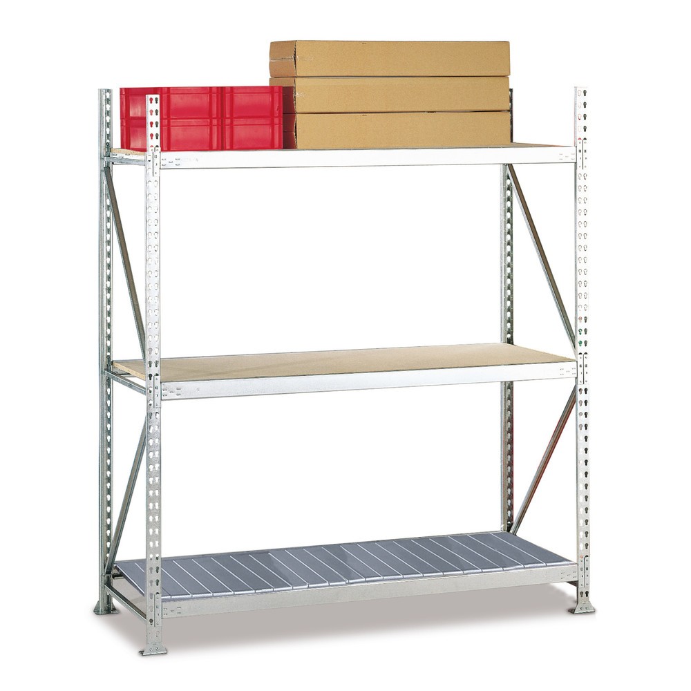 Illustration du produit: Rayonnage grande portée META, avec panneaux en acier, capacité de charge 600 kg, module de base, H x l x P 2 200 x 1 800 x 650 mm